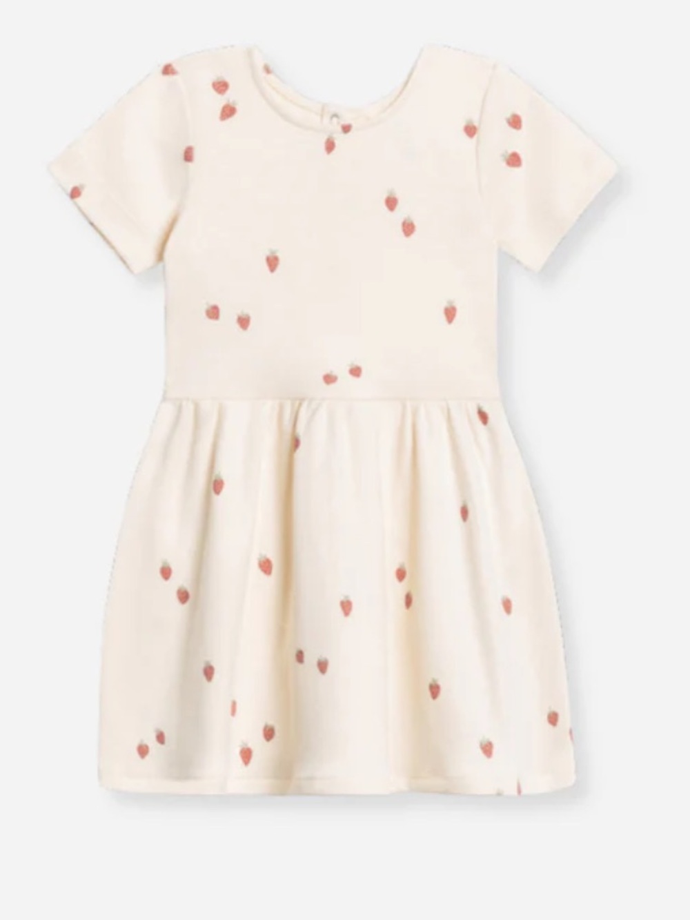 NWT Colored Organics Cream Short-Sleeve Strawberry Dot Dress